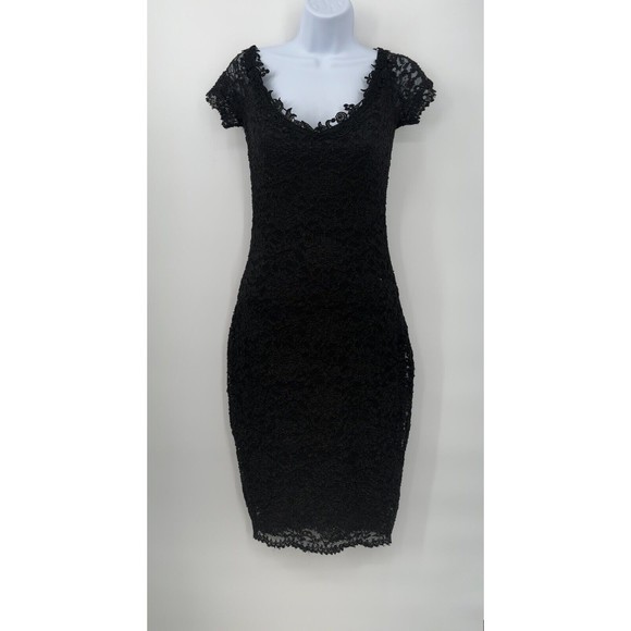 Susan Roselli for Vijack Black Sequin Lace  New Years Party Vintage Dress 7-8 - Picture 7 of 16